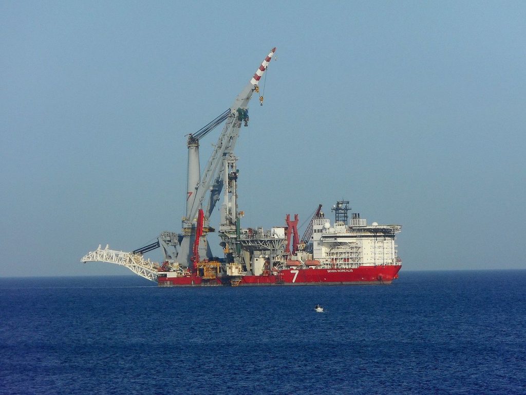 Subsea7's pipelay vessel Seven Borealis at anchor off Limassol